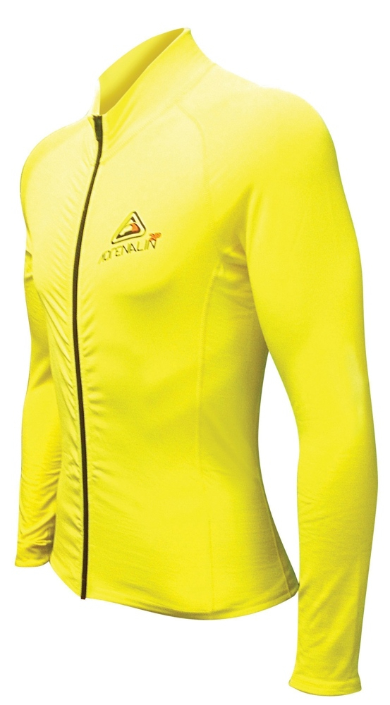 Adrenalin 2P Thermal Zip-Front Mens Long Sleeve Rash Vest Yellow 2XS
