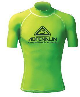 Adrenalin Hi-Vis Club Mens Short Sleeve Rash Vest Lime XS